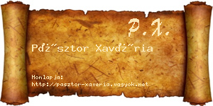 Pásztor Xavéria névjegykártya