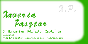 xaveria pasztor business card